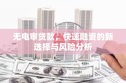瓯海无电审贷款，快速融资的新选择与风险分析