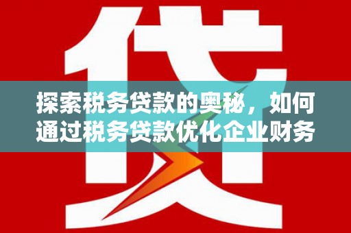 瓯海探索税务贷款的奥秘，如何通过税务贷款优化企业财务