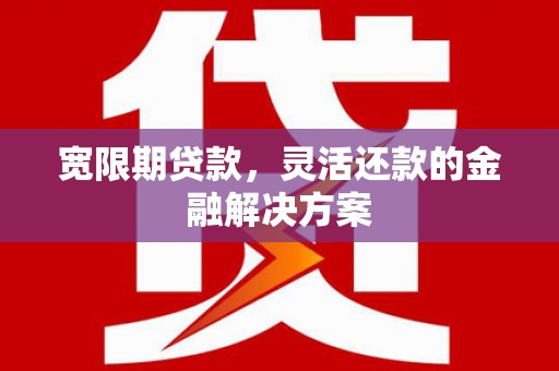瓯海宽限期贷款，灵活还款的金融解决方案